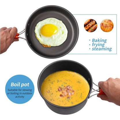 Camping Cookware Set for 2–3 People Lightweight Cooking