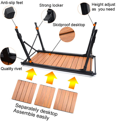Folding Camping Table with Stove & Grill System