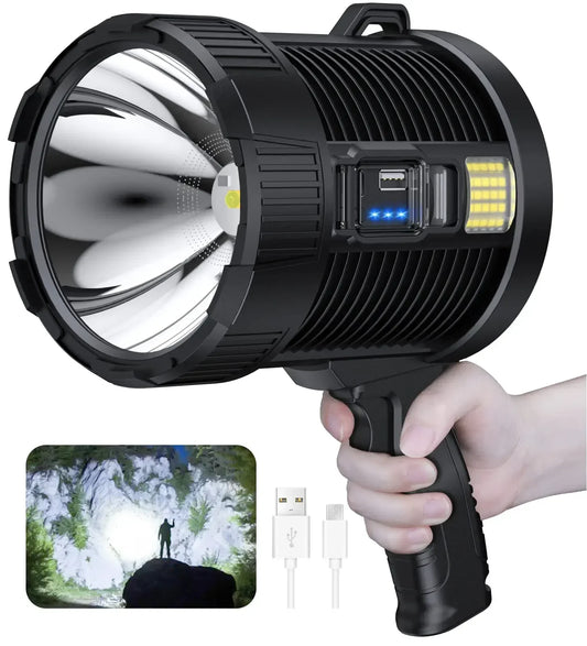 Rechargeable Spotlight 900000 Lumens Super Bright Handheld LED