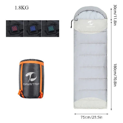 Heated Sleeping Bag USB Warm Winter Camping Comfort
