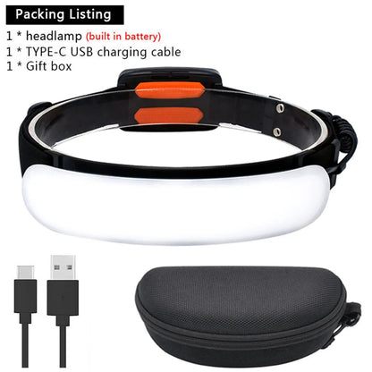 Ultra Wide Angle COB Headlamp – Bright, USB Rechargeable