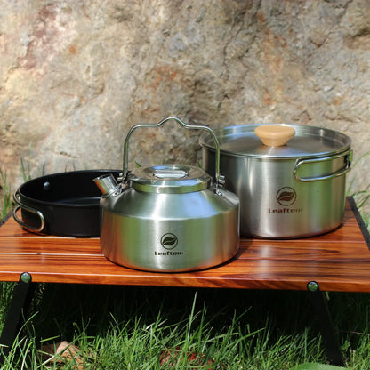 Camping Cookware Set Stainless Steel for Easy Outdoor Cooking