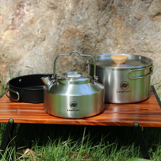 Camping Cookware Set Stainless Steel for Easy Outdoor Cooking