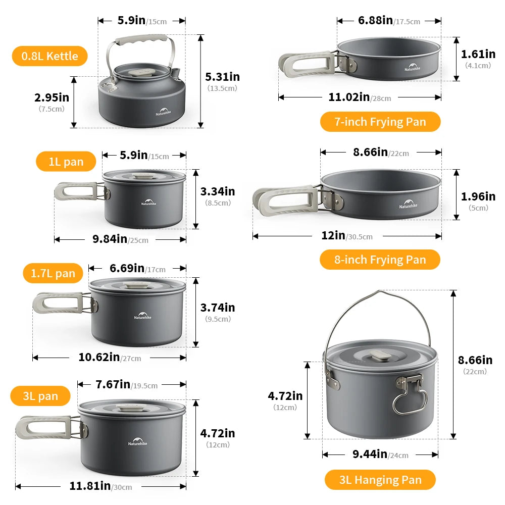 Camping Cookware Kit for Compact Outdoor Cooking