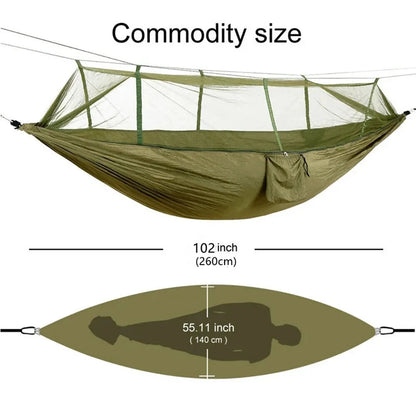 Double Camping Hammock with Mosquito Net Comfort