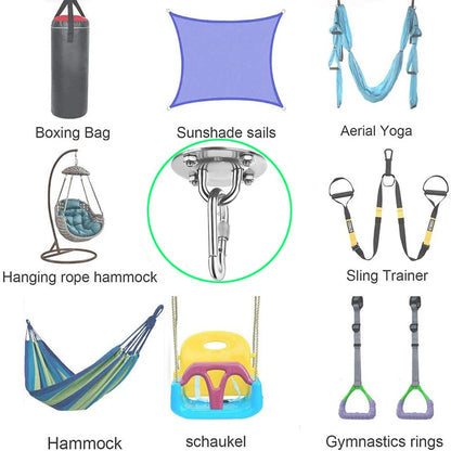 Stainless Steel Hammock Ceiling Hook – Strong & Durable Mount