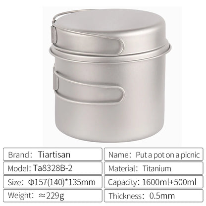 Titanium Camping Cookware Set for Ultralight Outdoor Cooking