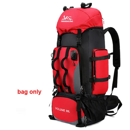 90L Hiking Backpack Waterproof Large Capacity Trekking