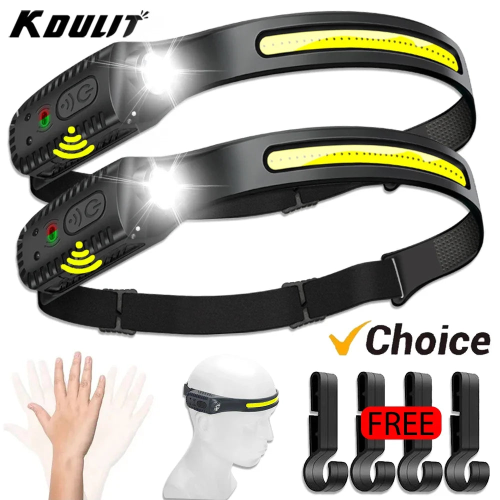 Rechargeable Motion Sensor LED Headlamp for Camping