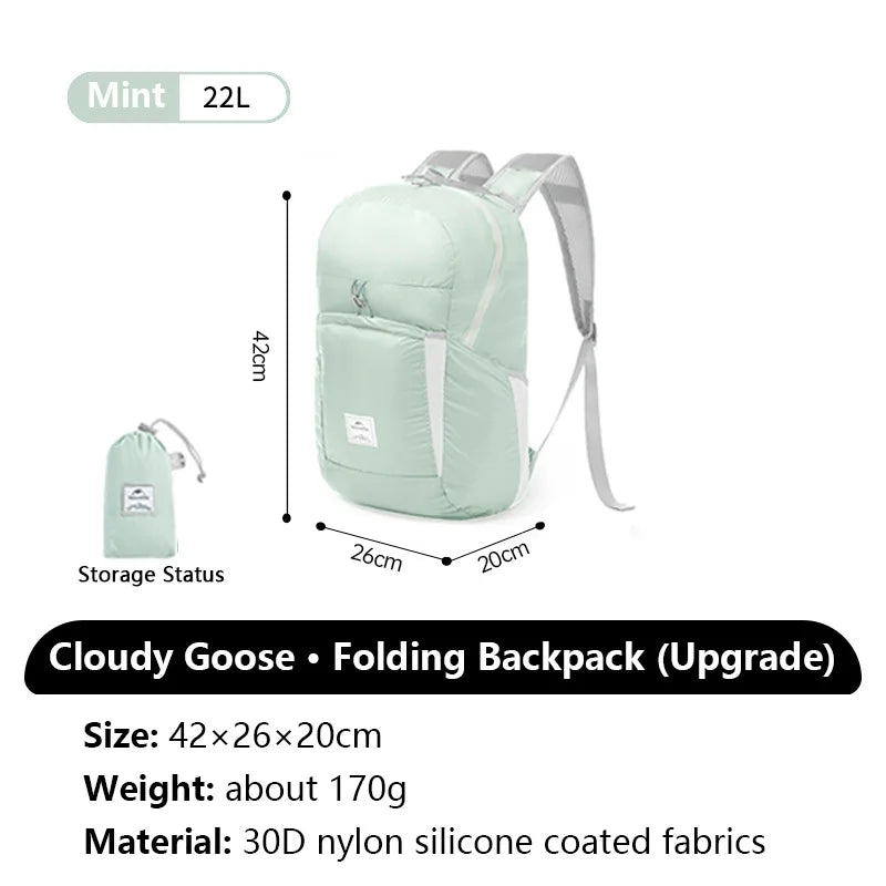 Foldable Hiking Backpack Lightweight Waterproof 22L
