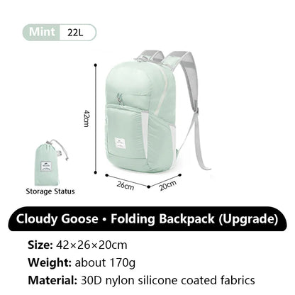 Foldable Hiking Backpack Lightweight Waterproof 22L