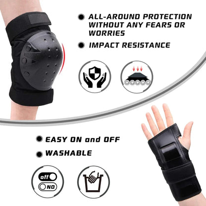 Sports Protective Gear Set – Knee, Elbow & Wrist Pads