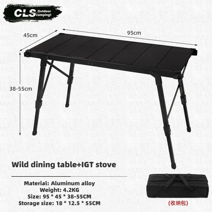 Folding IGT Camping Table with Adjustable Legs
