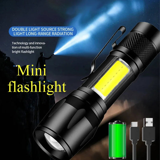 USB Rechargeable Mini LED Flashlight – Powerful & Portable