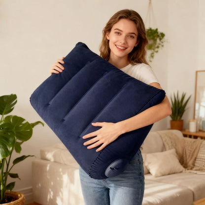 Triangular Inflatable Travel Pillow for Neck & Lumbar Support