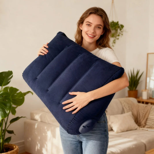 Triangular Inflatable Travel Pillow for Neck & Lumbar Support