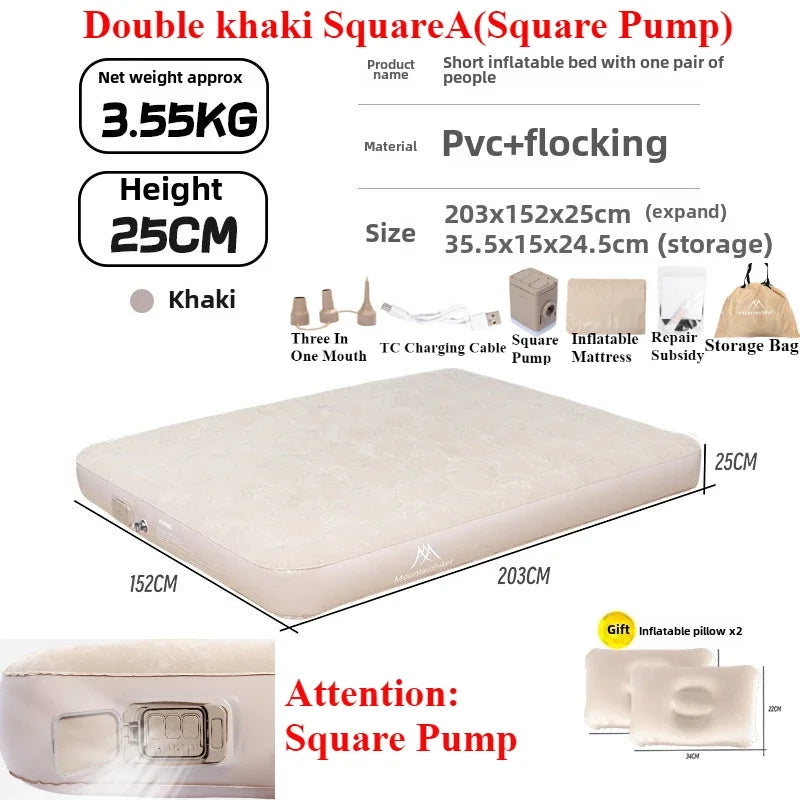 Inflatable Camping Mattress with Built-in Pump Comfort