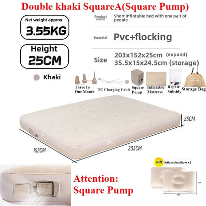 Inflatable Camping Mattress with Built-in Pump Comfort
