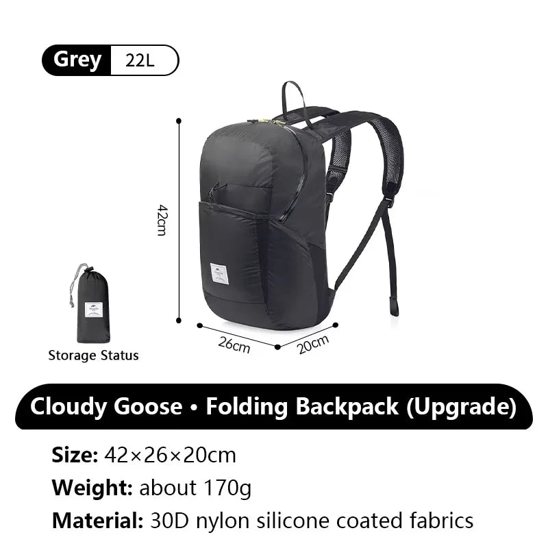 Foldable Hiking Backpack Lightweight Waterproof 22L