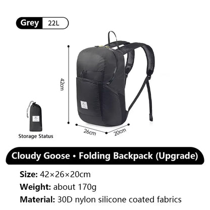 Foldable Hiking Backpack Lightweight Waterproof 22L