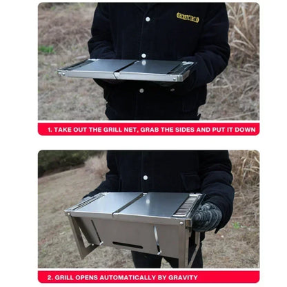 Portable Charcoal BBQ Grill – Foldable & Travel-Ready