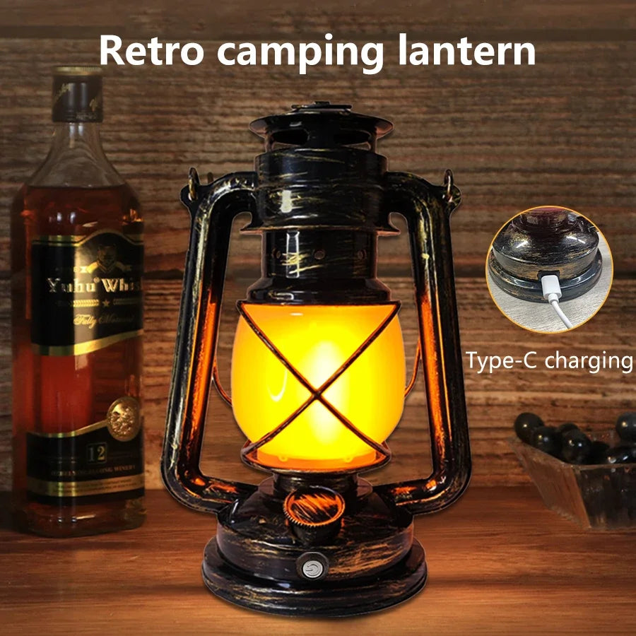 Retro LED Horse Lantern Rechargeable Camping Light
