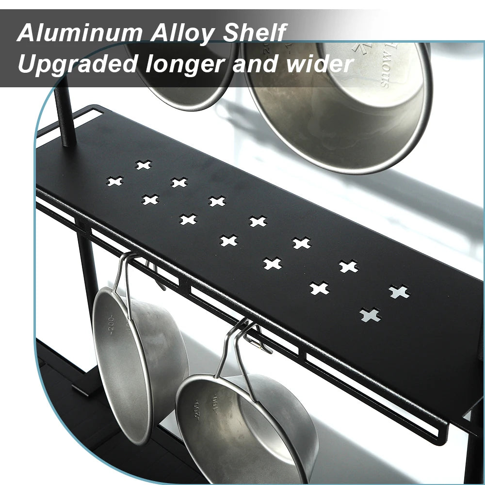 Camping Storage Shelf Lightweight Table Organizer