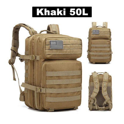 Tactical Backpack 50L Large Capacity Waterproof Carry