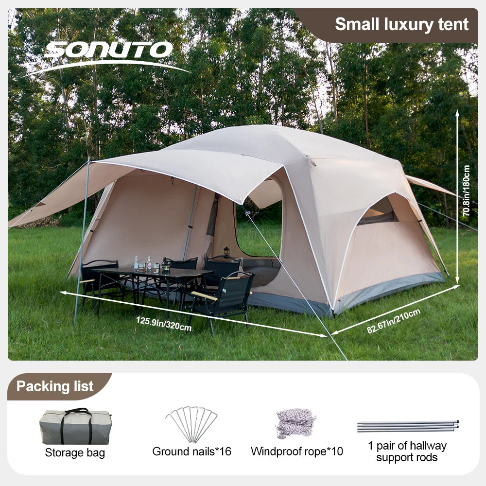Large Family Camping Tent 3–12 Person Waterproof Shelter