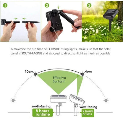 Solar Fairy String Lights for Garden & Outdoor Décor