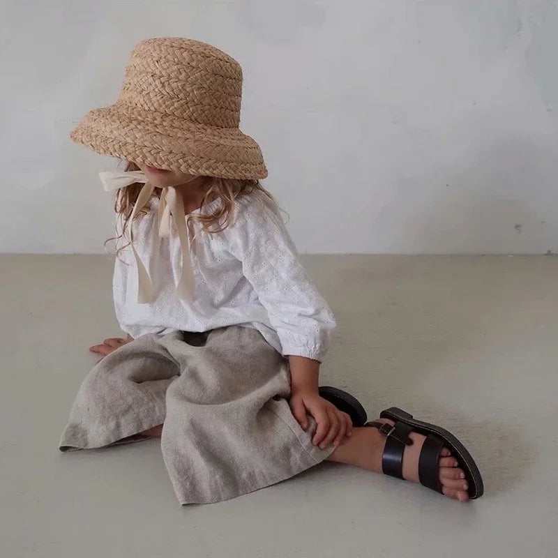 Kids Straw Sun Hat – UV Protection Beach Cap