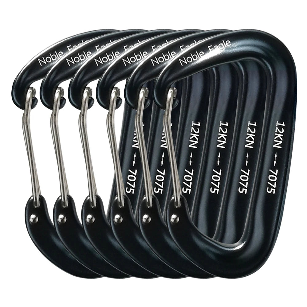 12kN Aluminum Carabiner Clip Set Durable Outdoor Hook
