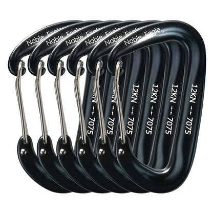 12kN Aluminum Carabiner Clip Set Durable Outdoor Hook