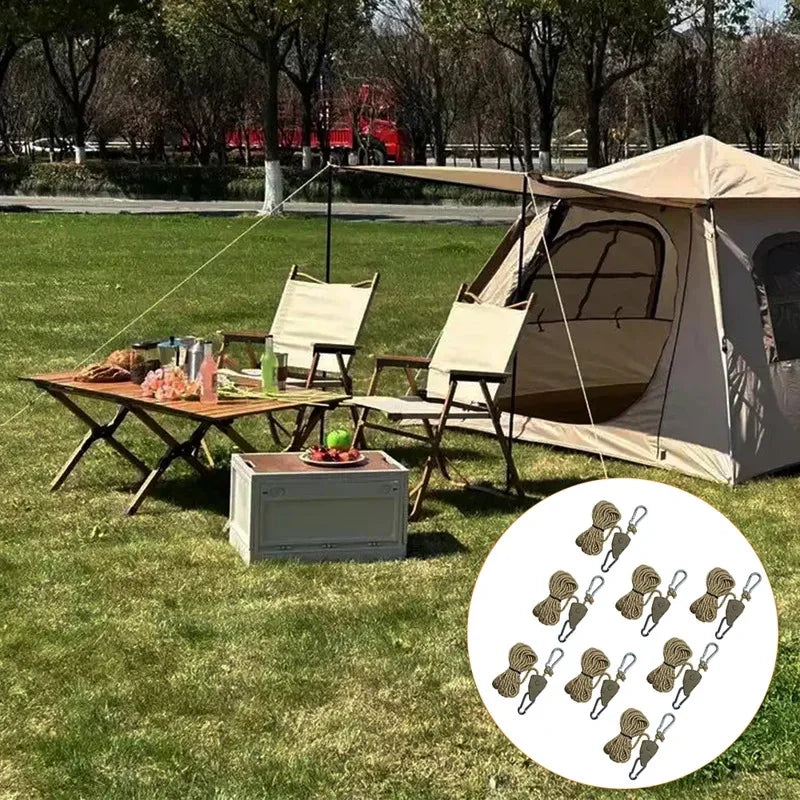 Reflective Tent Guy Lines with Tensioners for Wind Stability