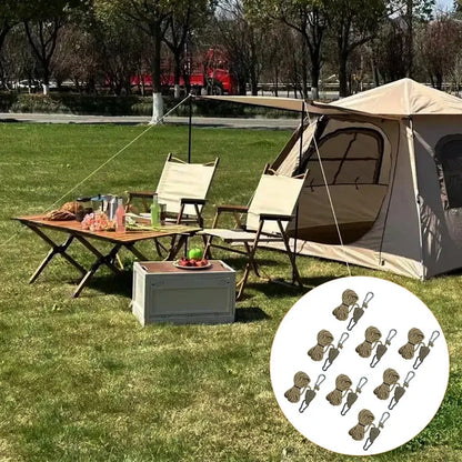 Reflective Tent Guy Lines with Tensioners for Wind Stability