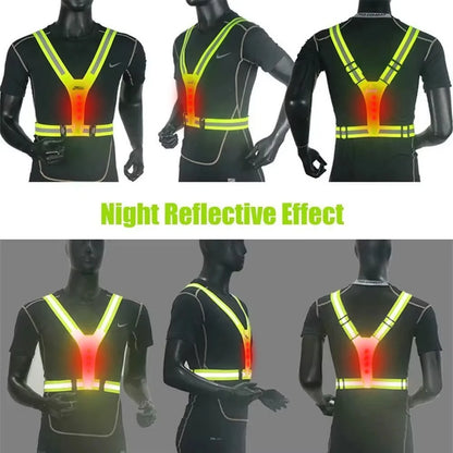 LED Running Vest for High Visibility Night Safety