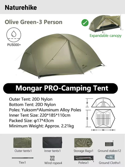 Ultralight Backpacking Tent 2 Person Waterproof Hiking