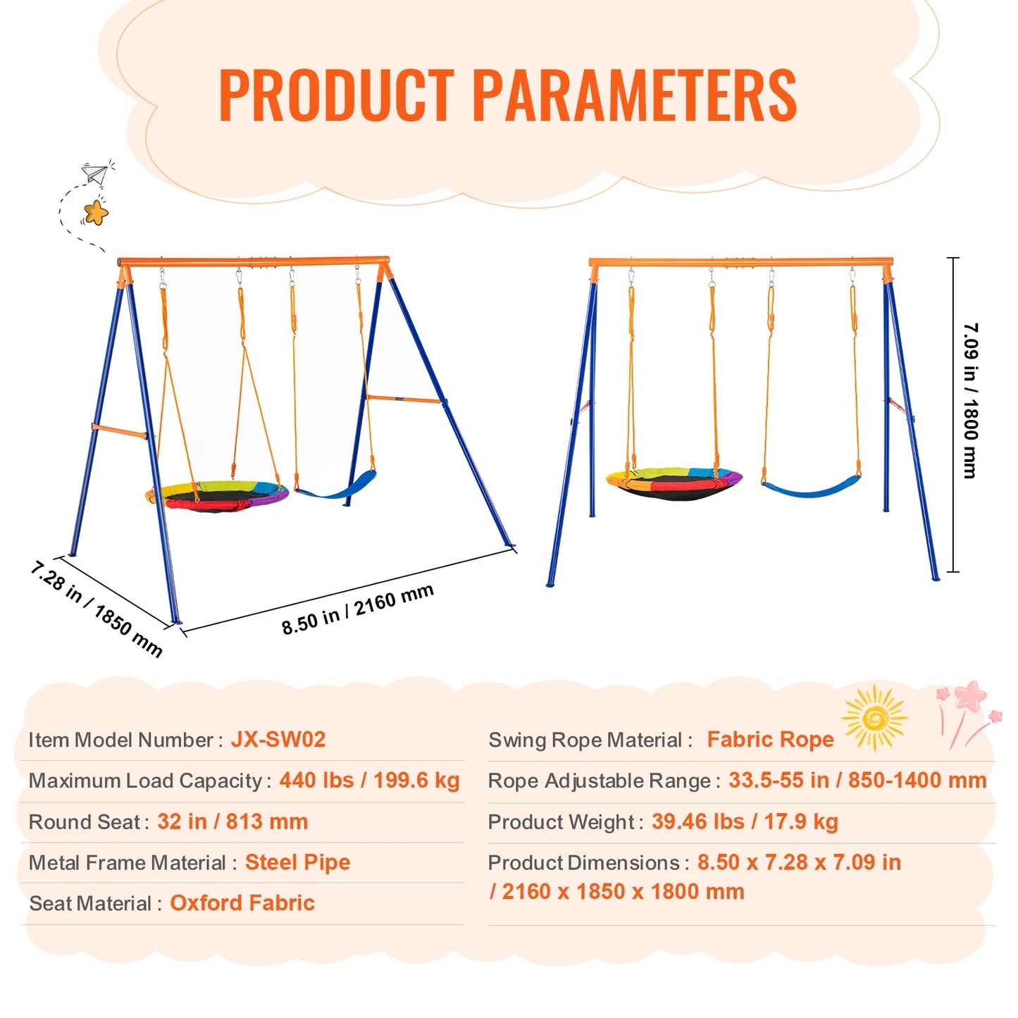 Backyard Swing Set - Safe Outdoor Fun for Kids