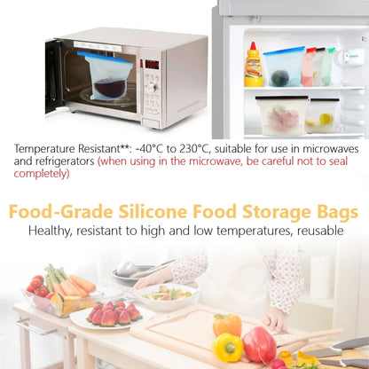 Silicone Food Storage Bag – Reusable Leakproof 1000ml