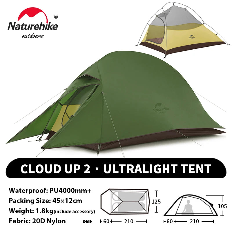 Ultralight Camping Tent Waterproof 2 Person Hiking Shelter