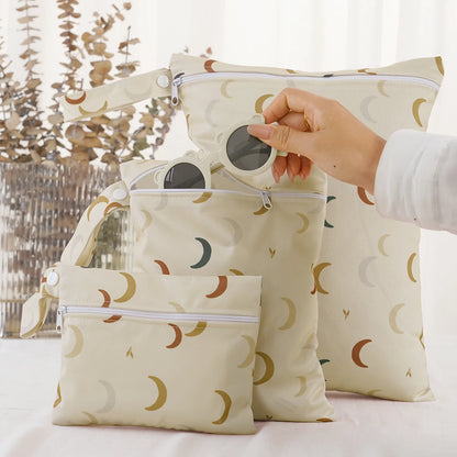 3PCS Waterproof Diaper Bags with Wet/Dry Storage
