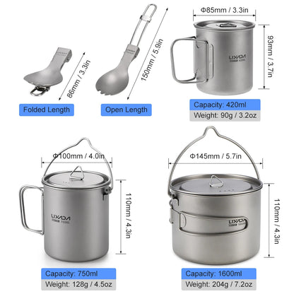 Titanium Camping Cup Pot Ultralight for Hiking & Backpacking