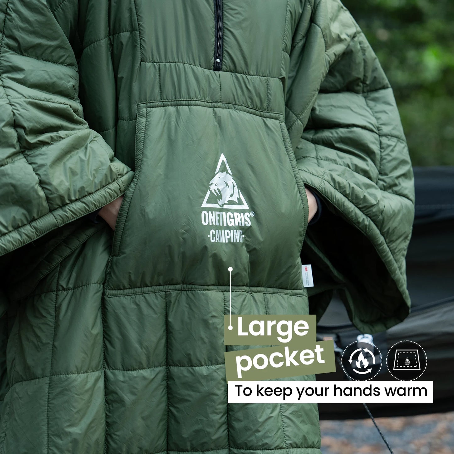 Wearable Camping Blanket Poncho for Warm Outdoor Comfort