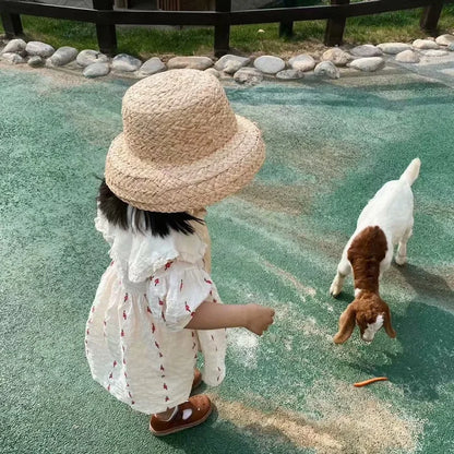 Kids Straw Sun Hat – UV Protection Beach Cap