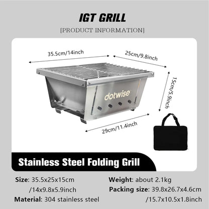 Portable Stainless Steel Camping Stove for Easy Outdoor Cooking