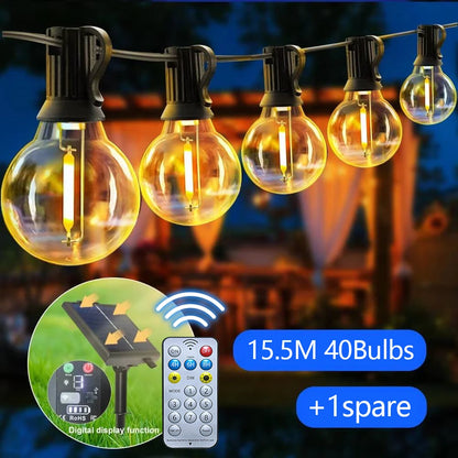 Solar Outdoor String Lights for Garden & Camping Ambience