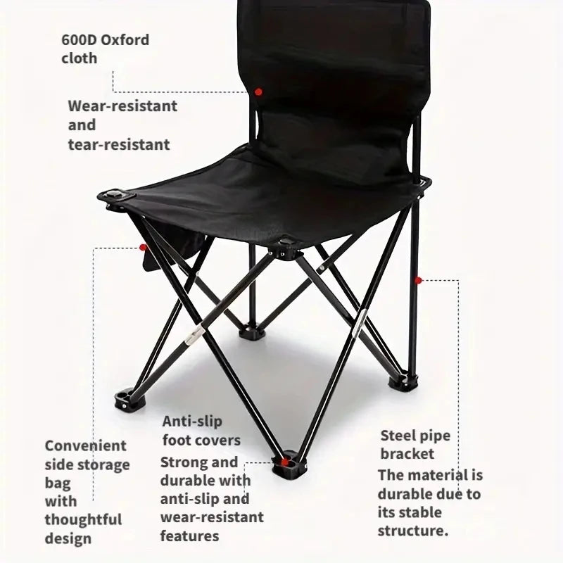 Portable Folding Camping Chair with Side Pocket