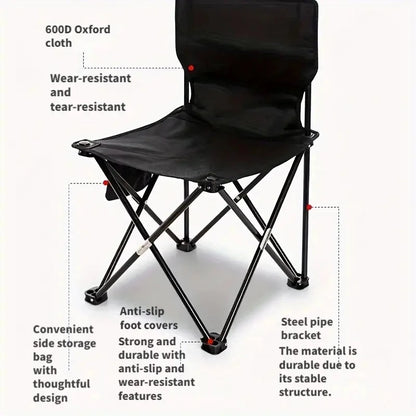 Portable Folding Camping Chair with Side Pocket