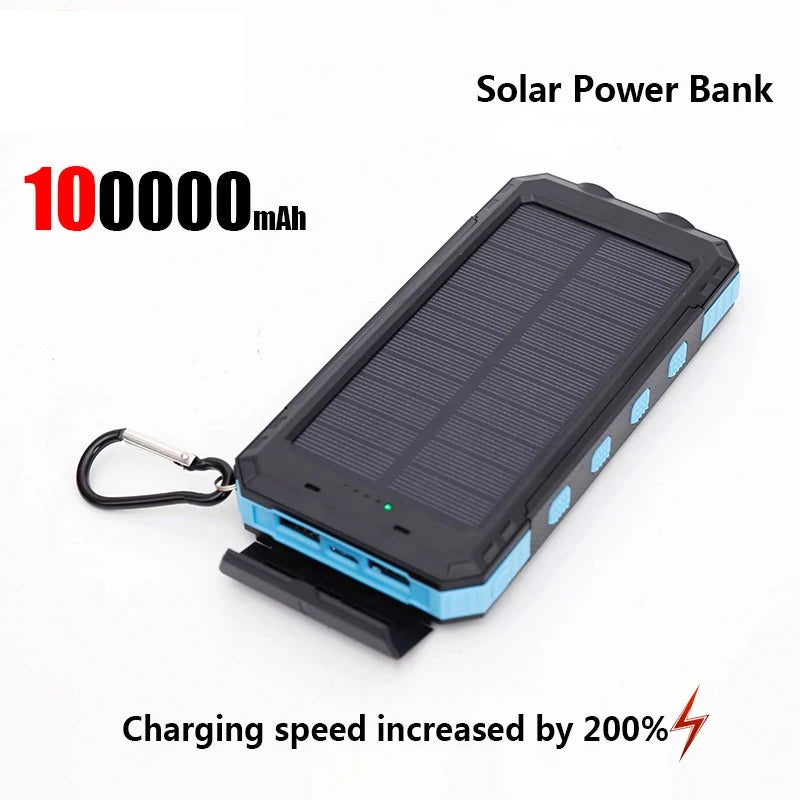 Solar Power Bank 200000mAh Fast Charging Backup