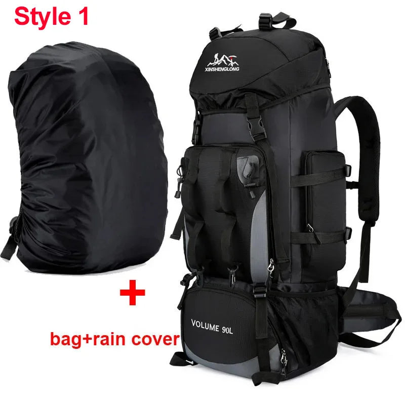90L Hiking Backpack Waterproof Large Capacity Trekking